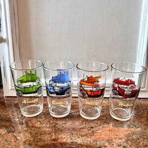 Vintage Car Design High Ball Glass Set